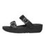 Womens/ladies Lulu Leather Adjustable Slide All Black FitFlop-3