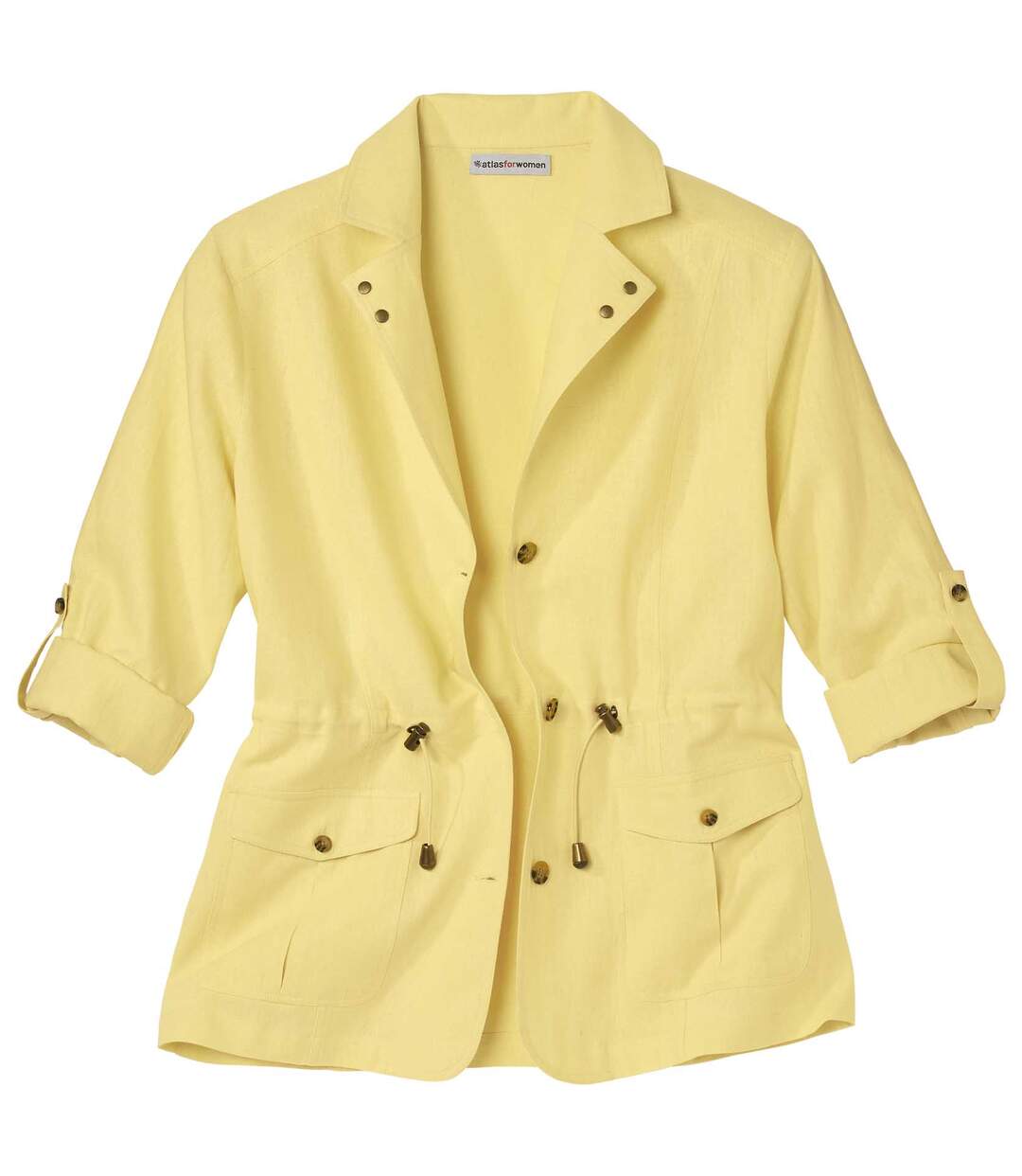 Women's Linen and Viscose Safari Jacket - Yellow Atlas For Men