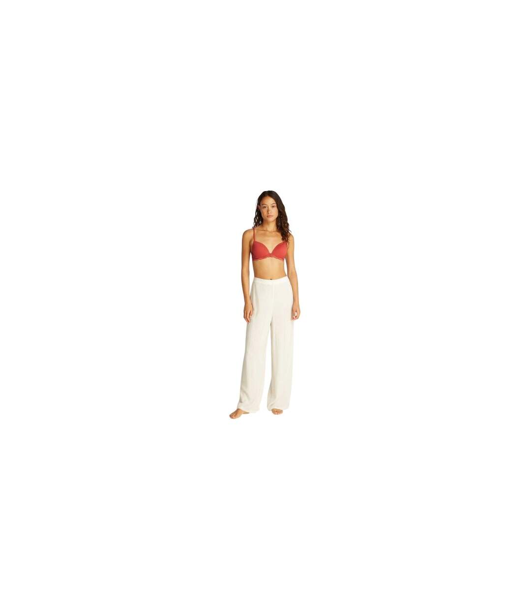 Soutien-gorge Push-up Motif/style Bord À Dentelle Demi Femme Terre Cuite Calvin Klein-1