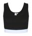 Womens/ladies fashion jacquard crop top black/white Skinni Fit-1