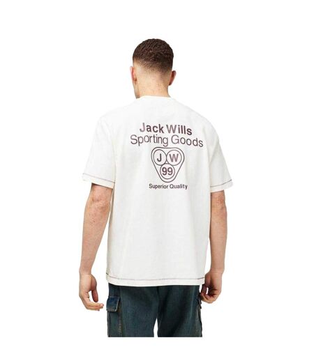 Mens Superior Crew Neck T-shirt Cream Jack Wills