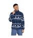 Mens Borg Quarter Zip Fleece Navy Multicoloured Brave Soul-2