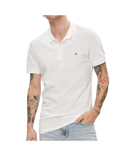 Polo Blanc Homme Calvin Klein Jeans Badge - L