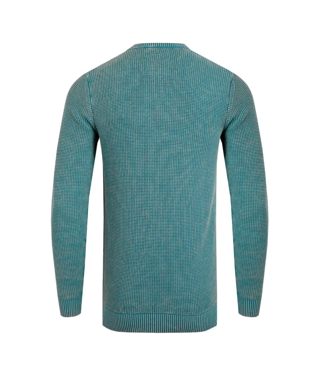 Mens easton waffle crew neck jumper ensign blue Weird Fish-2