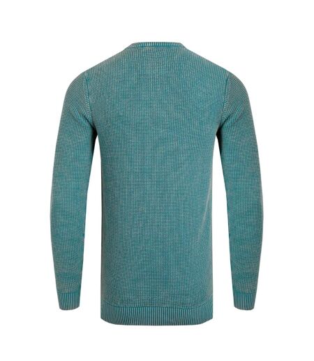 Mens easton waffle crew neck jumper ensign blue Weird Fish