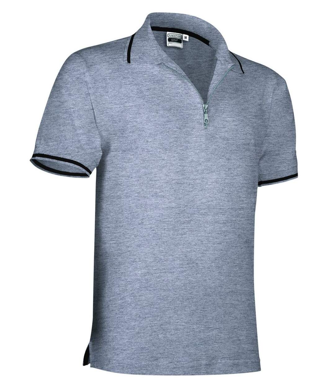 Polo homme zippé - réf GOLF - gris chiné-1