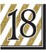 Creative Converting Black And Gold Milestone Napkins (Pack Of 16) (Black/Gold) (90) - UTSG11275