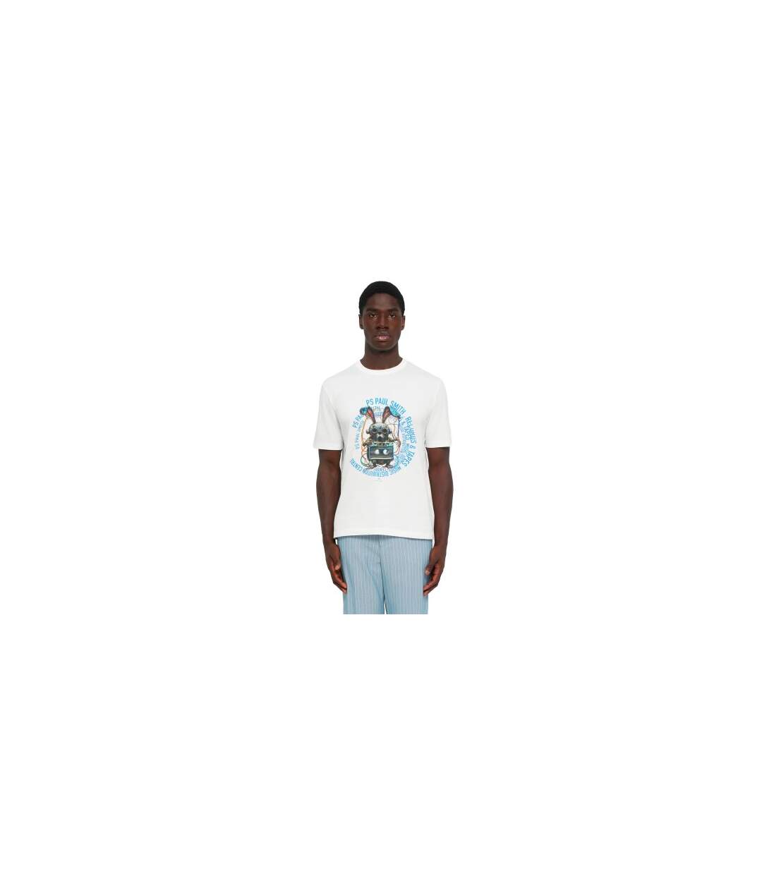Mens Bunny Tapered T-shirt White Paul Smith-1