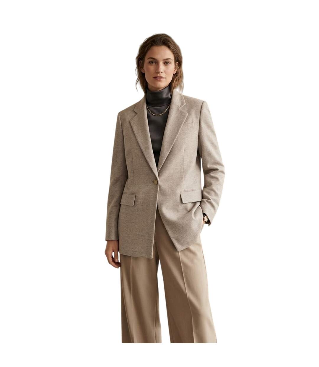 Womens/ladies Janka Flap Pocket Blazer Grey Boss-1