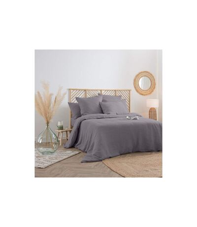 Housse de Couette Lin Adorable 260x240cm Gris Ardoise