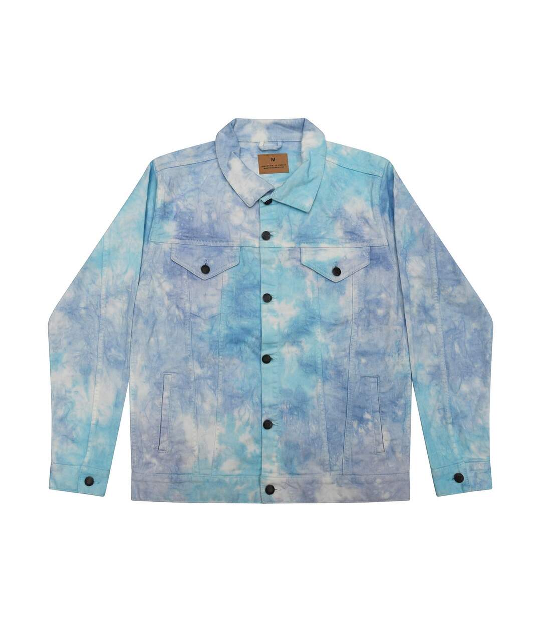 Unisex adult tie dye denim jacket lagoon Colortone