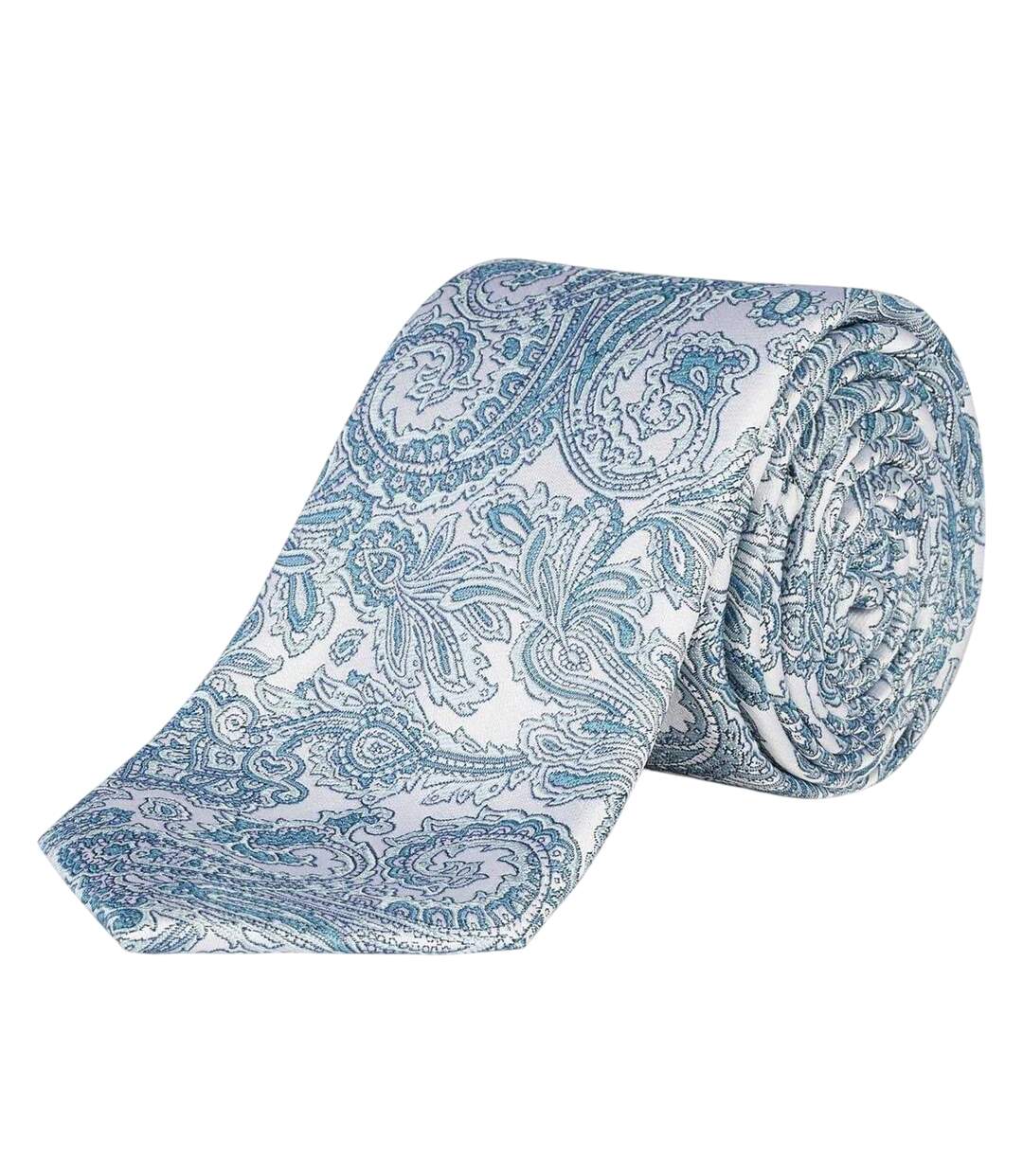 Mens Paisley Silk Twill Tie One Size Mint Haines And Bonner-3
