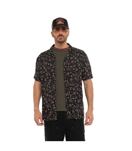 Chemise homme fluide manches courtes en viscose imprimée Tats Vondutch