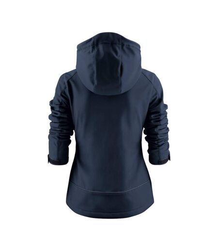 Womens/ladies Karting Soft Shell Jacket Navy Printer
