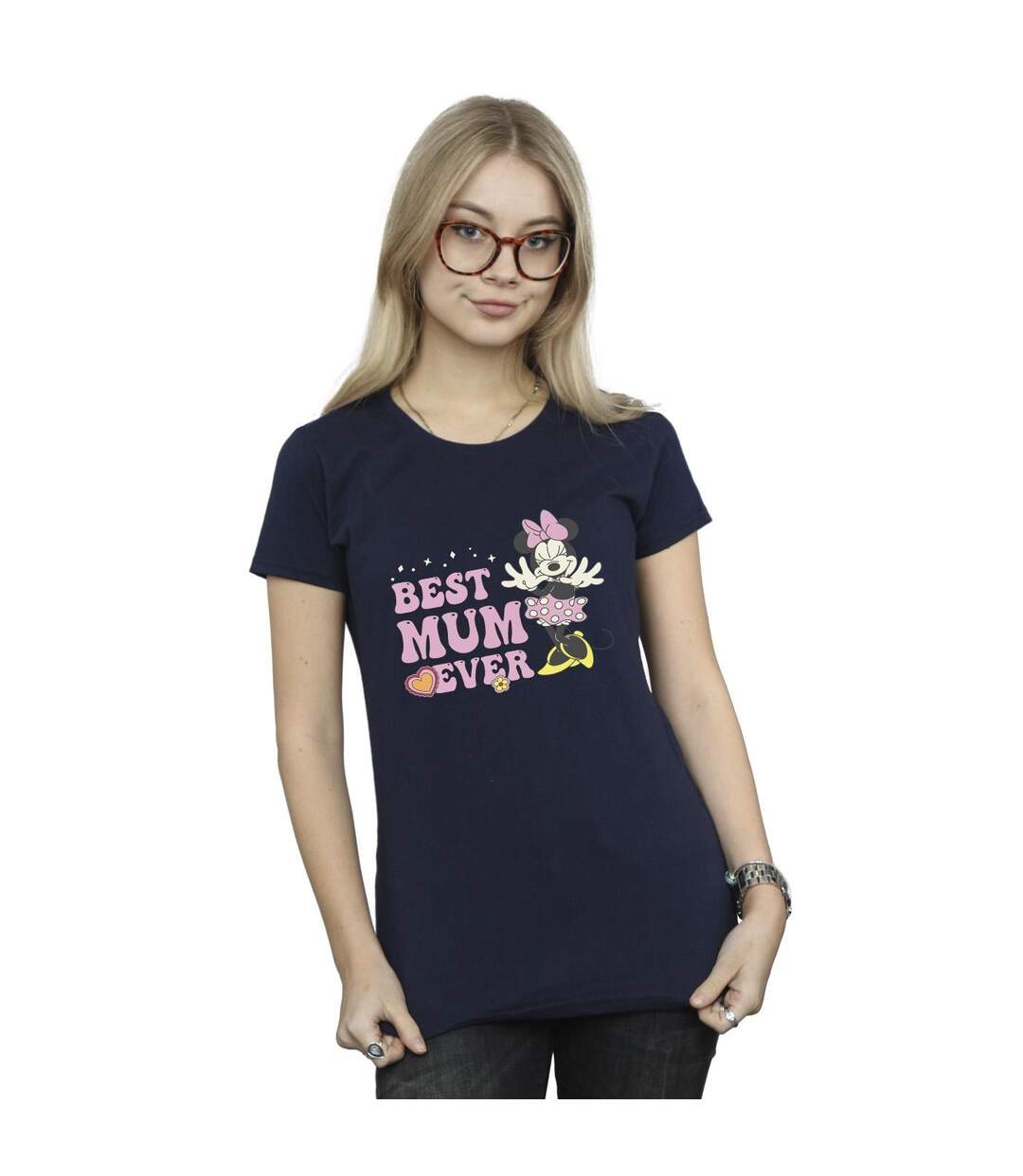 Disney T-shirt en coton Best Mum Ever pour femmes/femmes (Bleu marine) - UTBI33675-2