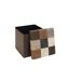 Pouf Coffre Pliable Patchwork Loic 38cm Marron-3
