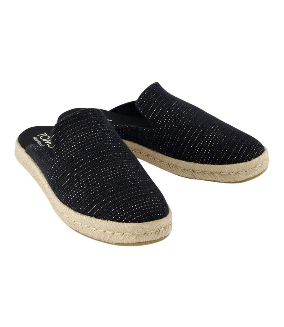 Womens/ladies Santiago Mule Slippers Black Toms-1
