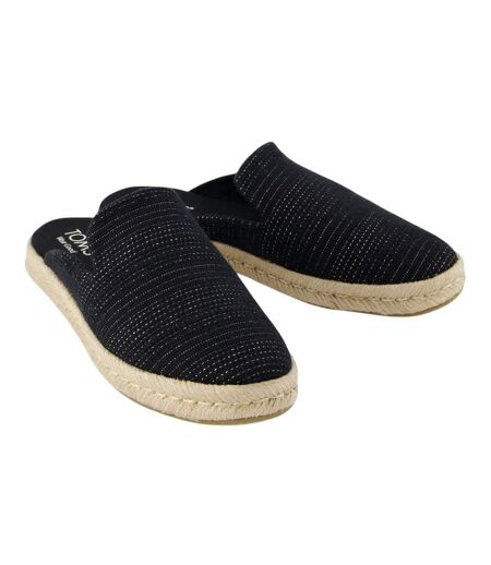 Womens/ladies Santiago Mule Slippers Black Toms