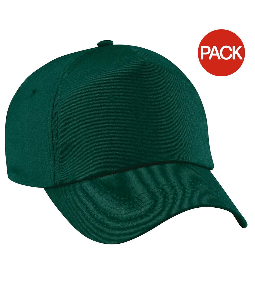 Beechfield Unisex Plain Original 5 Panel Baseball Cap (Pack of 2) (Bottle Green) - UTRW6698-1