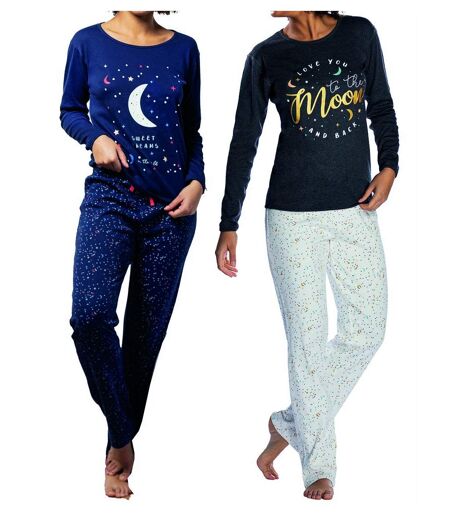 Pyjama COTON MELISSA BROWN DISCO REVERSIBLE Pack de 2