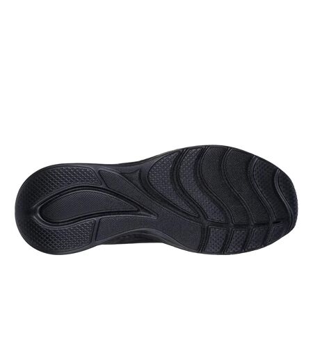 Womens/ladies Bobs Sport Squad Waves Trainers Black Skechers
