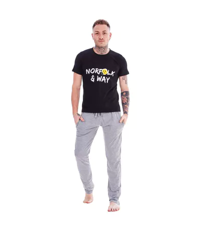 Ensemble De Pyjama Motif/style Fantaisie Homme Noir Gris Norfolk & Way