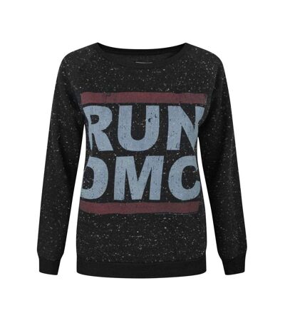 Amplified Womens/Ladies Run DMC Logo Speckled Sweater (Charcoal)