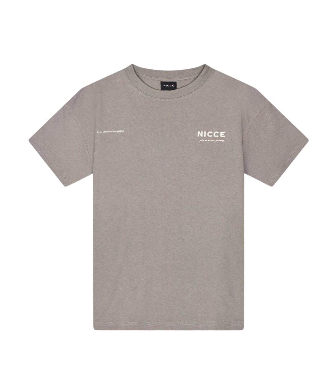 Mens Crew Neck Oversized T-shirt Grey Nicce-1