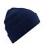Bonnet En Coton Biologique Gaufré Bleu Marine Beechfield-2