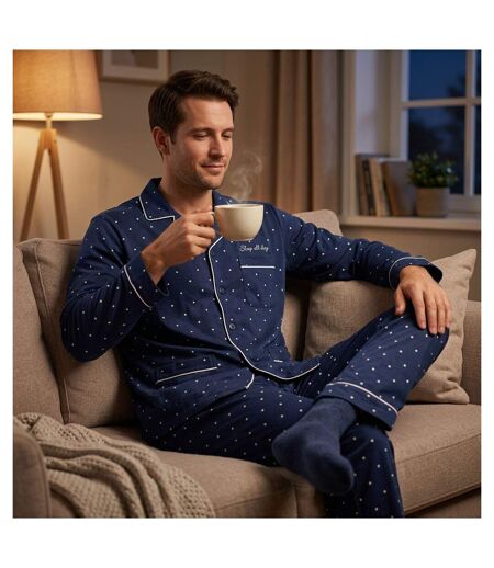OZABI Pyjama Homme Long Boutonne Col Chemise Ultra Doux