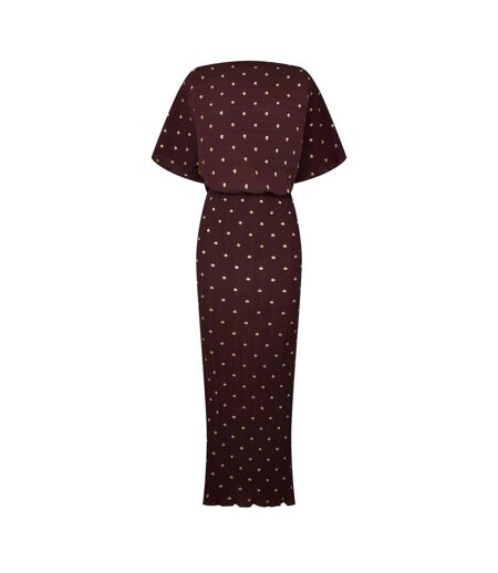 Womens/ladies Tilly Plisse Mini Dress Brown Never Fully Dressed