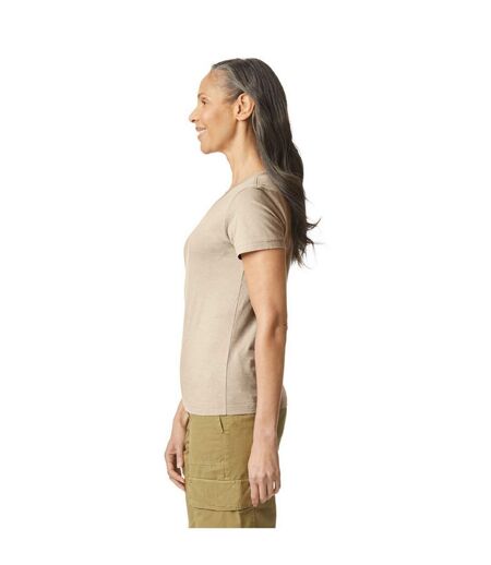 Gildan Womens/Ladies Softstyle Plain Ringspun Cotton Fitted T-Shirt (Sand) - UTPC5864