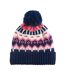 Bonnet Ski Motif/style Rétro Adulte Bleu Marine Blanc Beechfield-2