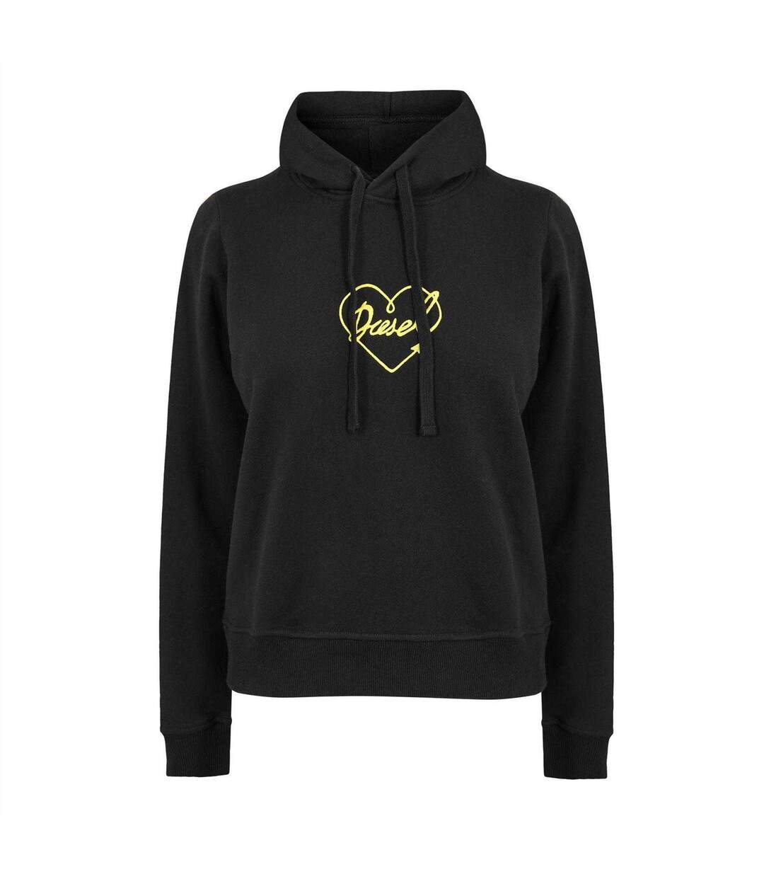 Sweat À Capuche Manches Longues Motif/style Cœur Femme Noir Diesel-1