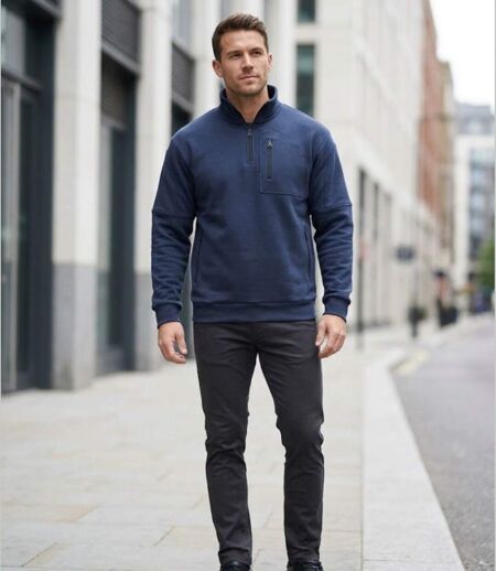 CHALLENGER PERCEVAL1 — Sweat col camionneur marine : le confort thermique et fonctionnel au quotidien