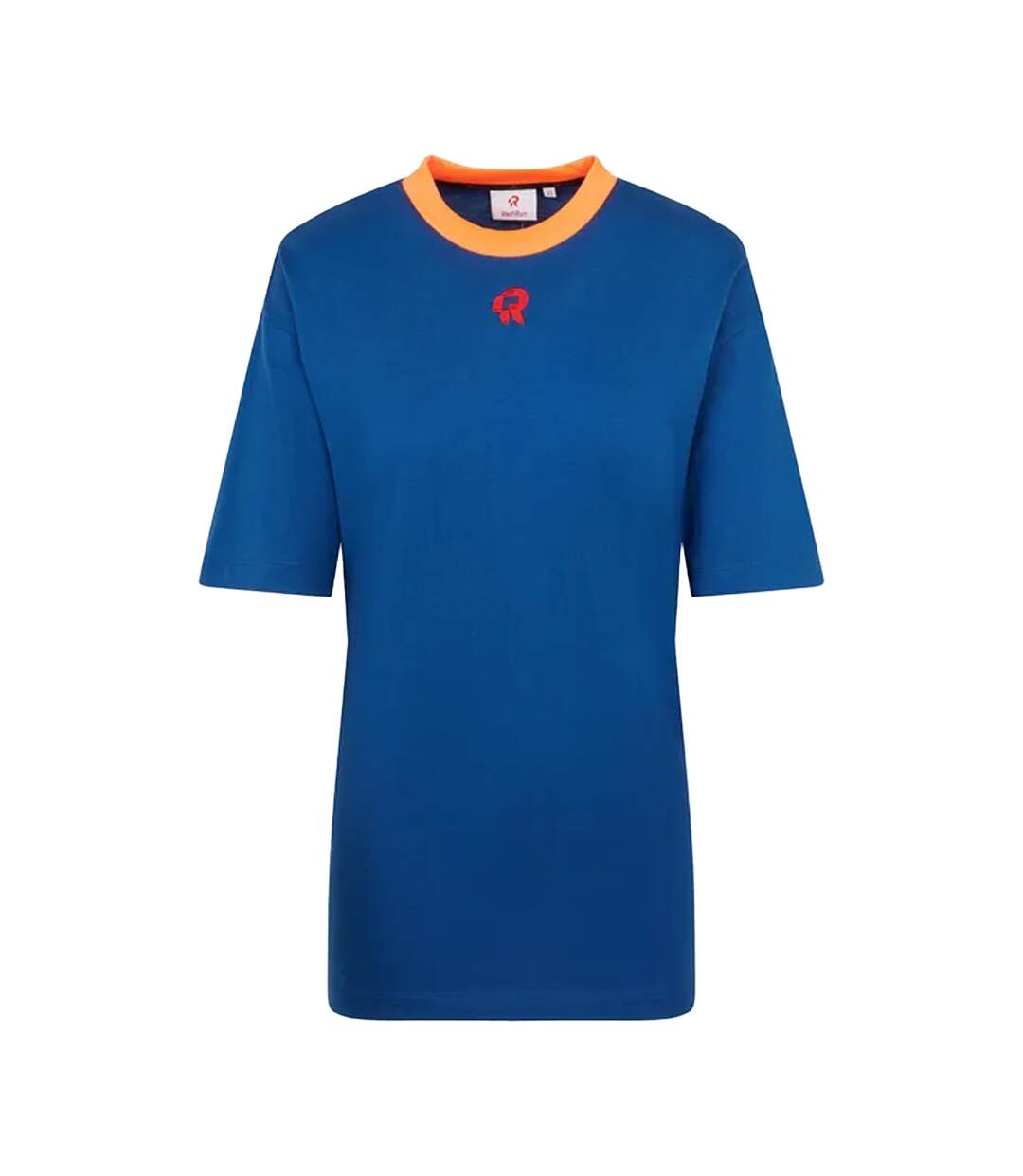 Womens/ladies Elektra Oversized T-shirt Navy Red Run-2