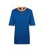 Womens/ladies Elektra Oversized T-shirt Navy Red Run-2