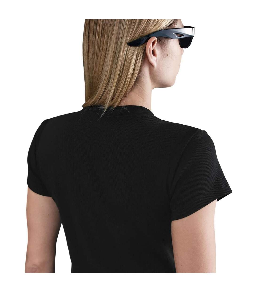 Womens/ladies Swoosh Embroidered Logo T-shirt Black Nike-4