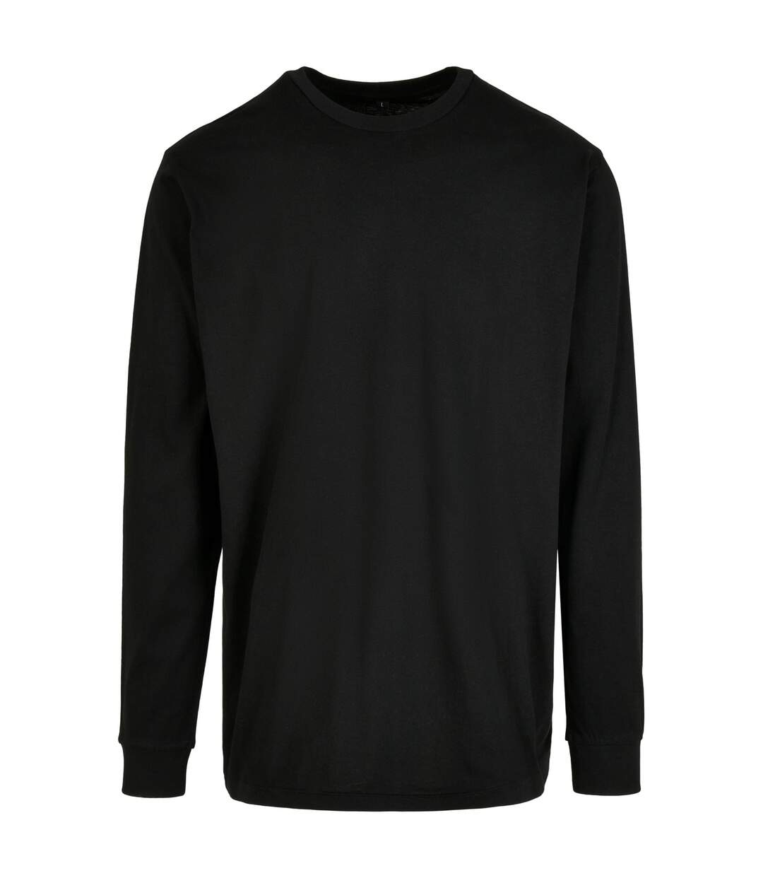 Unisex Adult Organic Ribbed Cuff Long-sleeved Sweatshirt Black Build Your Brand-1