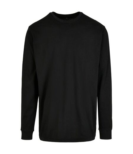 Unisex Adult Organic Ribbed Cuff Long-sleeved Sweatshirt Black Build Your Brand