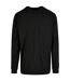 Unisex Adult Organic Ribbed Cuff Long-sleeved Sweatshirt Black Build Your Brand-1