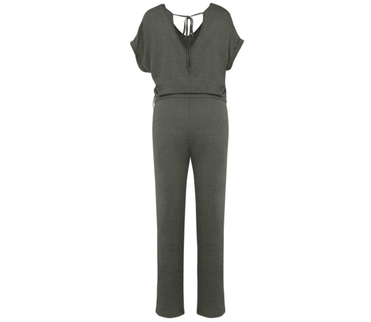 Chemise robe en lin - Femme - PATS5008 - vert kaki-3