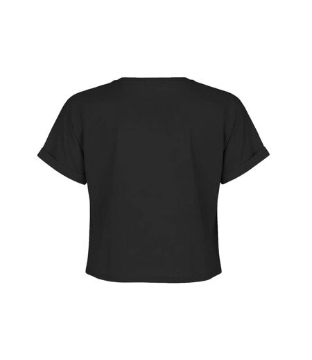 Womens/ladies Tonal Pose Amy Winehouse Crop T-shirt Charcoal Amplified