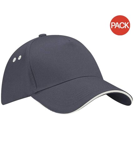 Lot de 2  Casquette adulte unisexe graphite/gris perle Beechfield