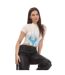 Womens/ladies Law Flames Crop Top White Blue Heron Preston-4