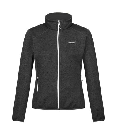 Womens/ladies newhill marl full zip fleece jacket seal grey/black Regatta