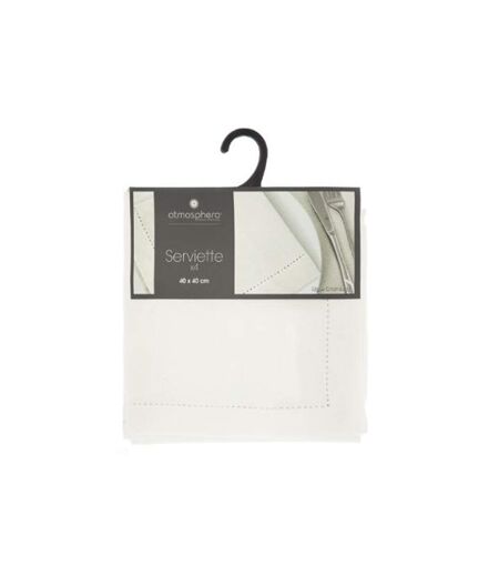 Lot de 4 Serviettes de Table Chambray 40x40cm Ecru