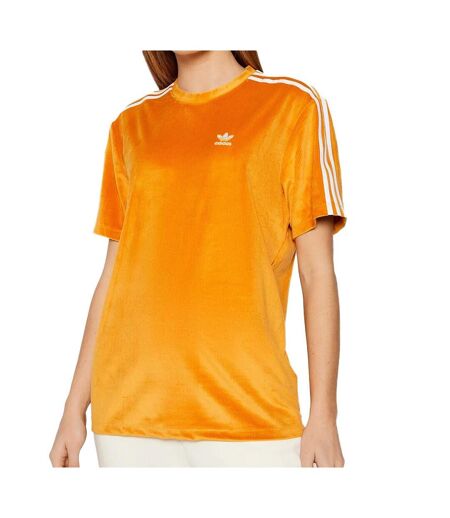 T-shirt en Velours Orange Femme Adidas H37840 - 34