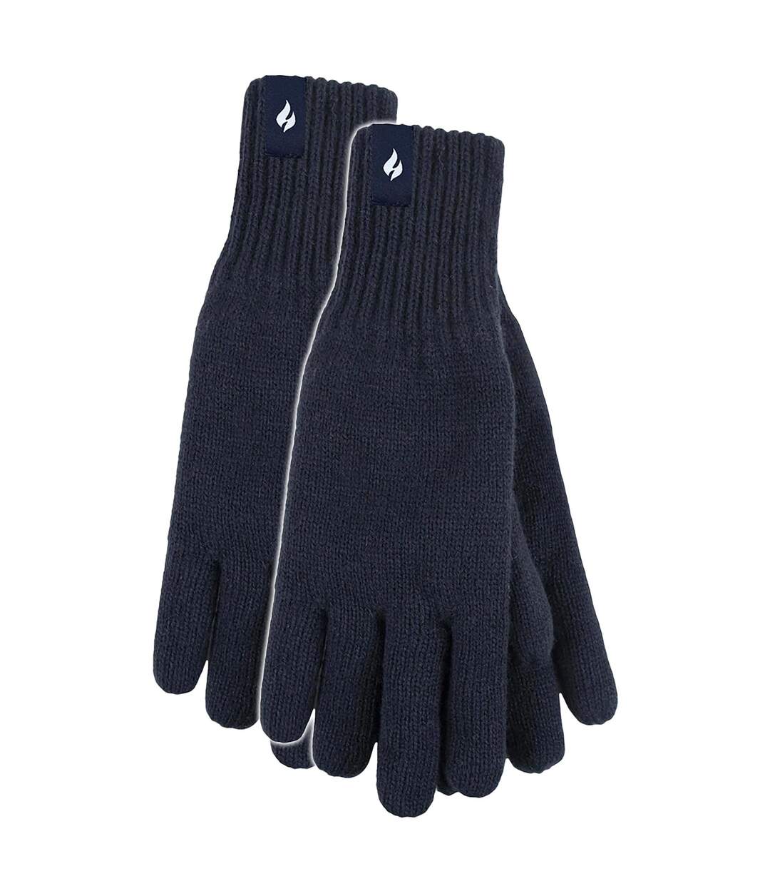 Heat Holders - Gants homme doublés polaire hiver tricot épais coupe-vent - 2 paires-1