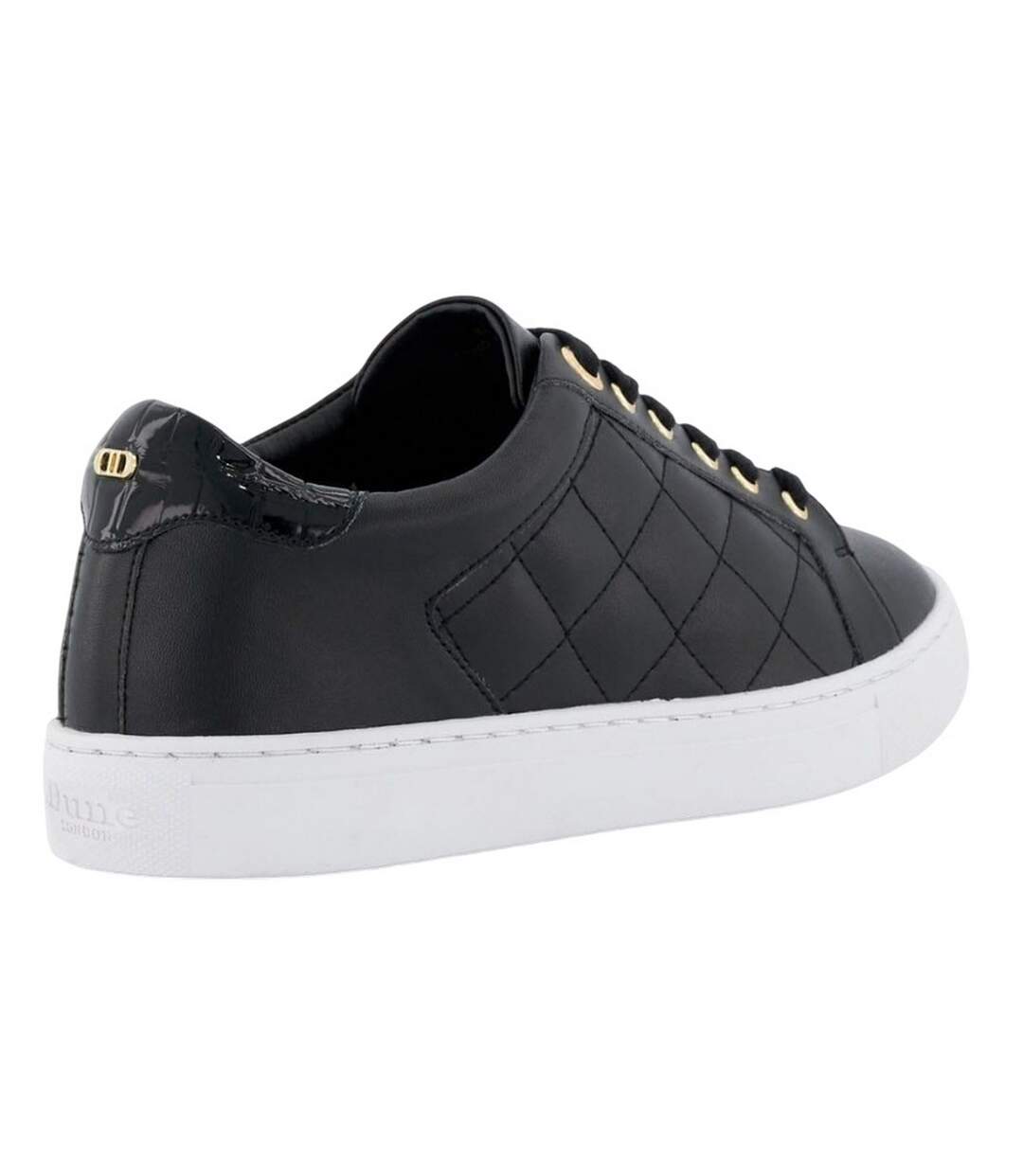 Baskets Style Matelassé Ellenar Adulte Noir Blanc Dune London-2